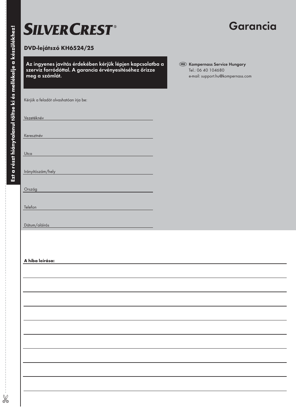 Garancia | Silvercrest KH 6525 User Manual | Page 49 / 50