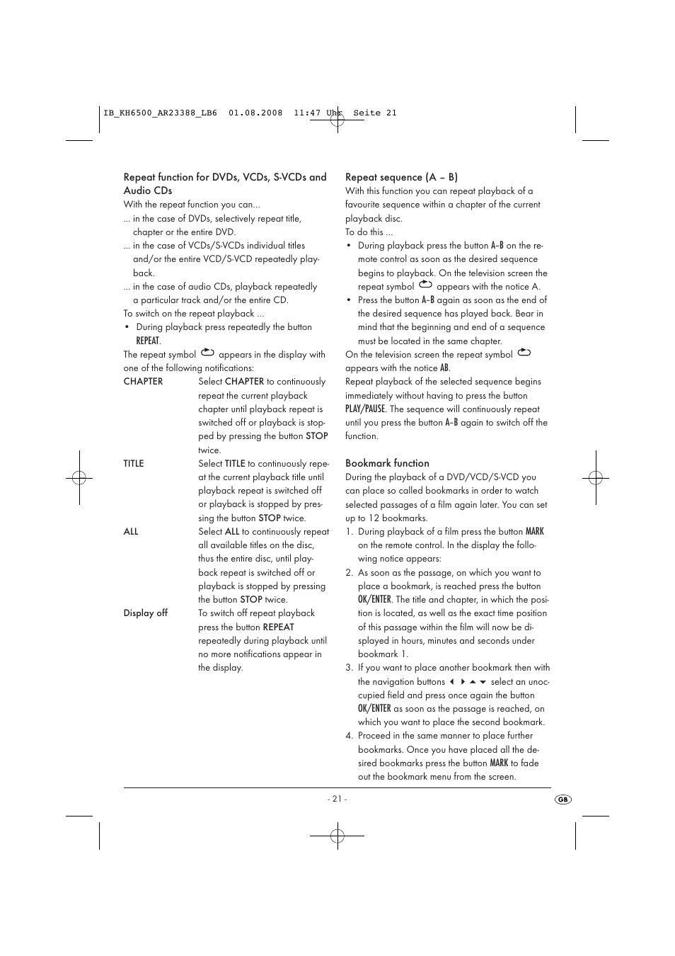 Silvercrest KH6500-06/08-V1 User Manual | Page 23 / 36