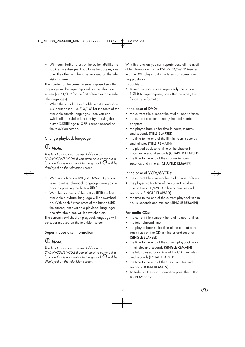 Silvercrest KH6500-06/08-V1 User Manual | Page 25 / 36