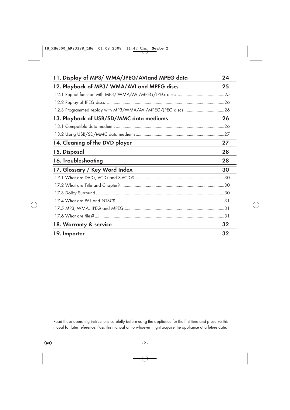 Silvercrest KH6500-06/08-V1 User Manual | Page 4 / 36