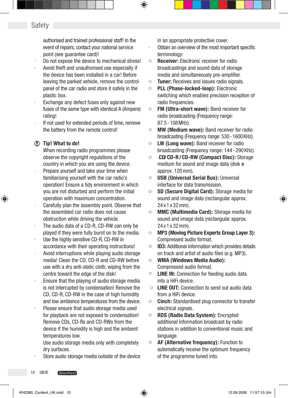 Safety | Silvercrest KH 2380 User Manual | Page 10 / 30