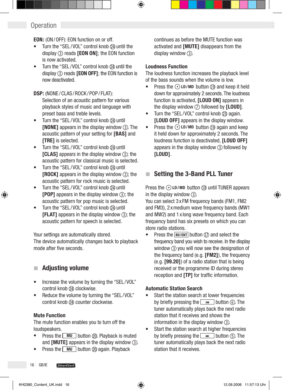 Operation | Silvercrest KH 2380 User Manual | Page 16 / 30