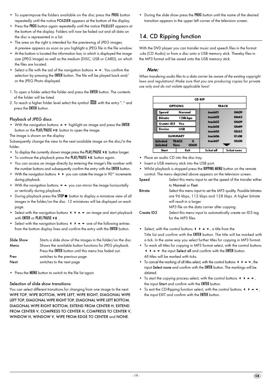 Cd ripping function | Silvercrest KH 6522 User Manual | Page 21 / 54