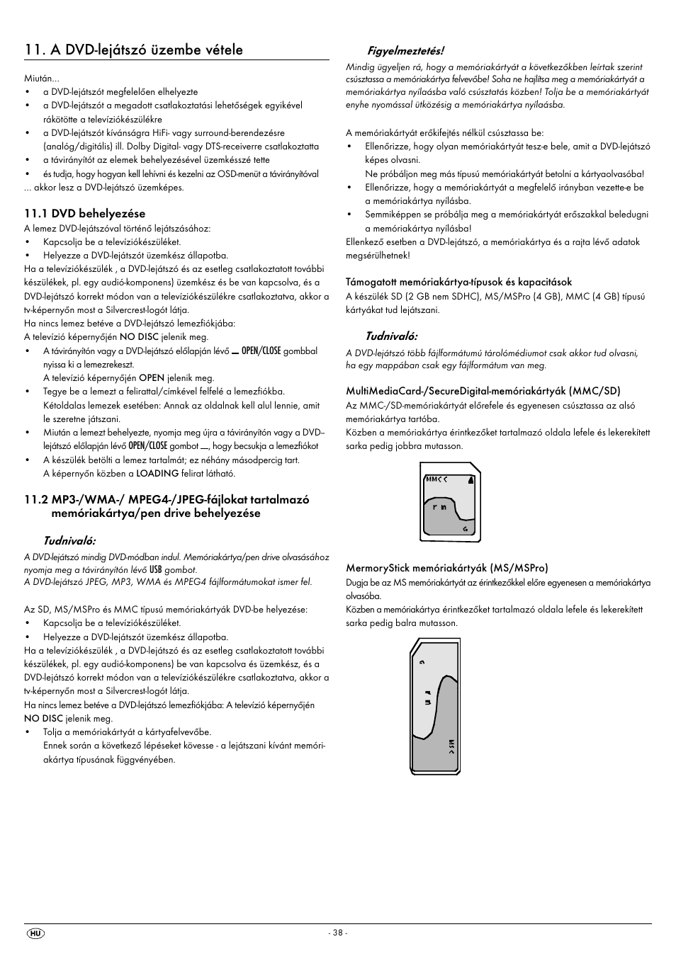 A dvd-lejátszó üzembe vétele | Silvercrest KH 6522 User Manual | Page 40 / 54