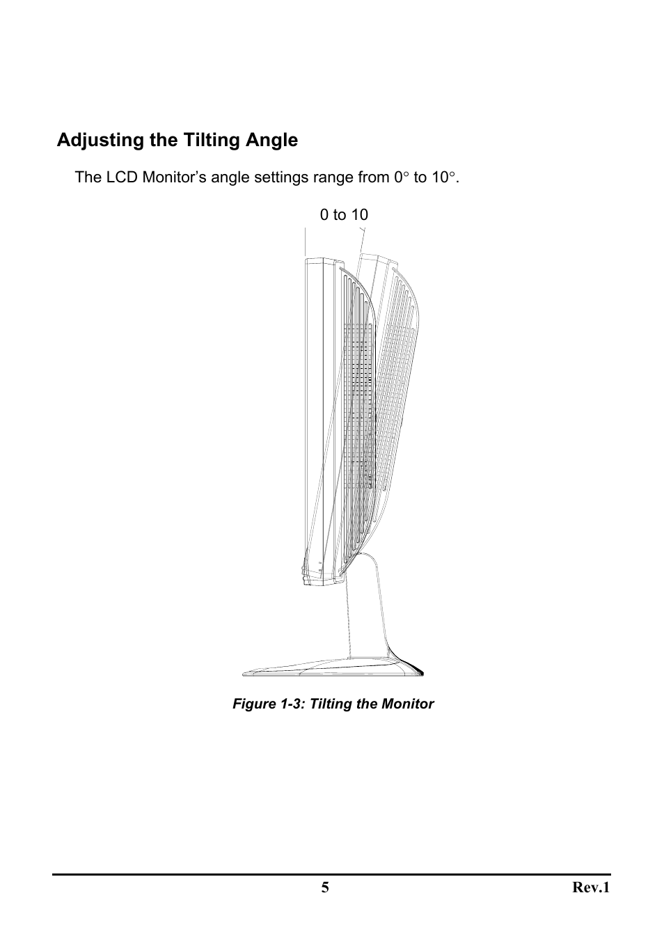 Adjusting the tilting angle | Sceptre Technologies LCD Monitor X9WS-NagaV User Manual | Page 9 / 22