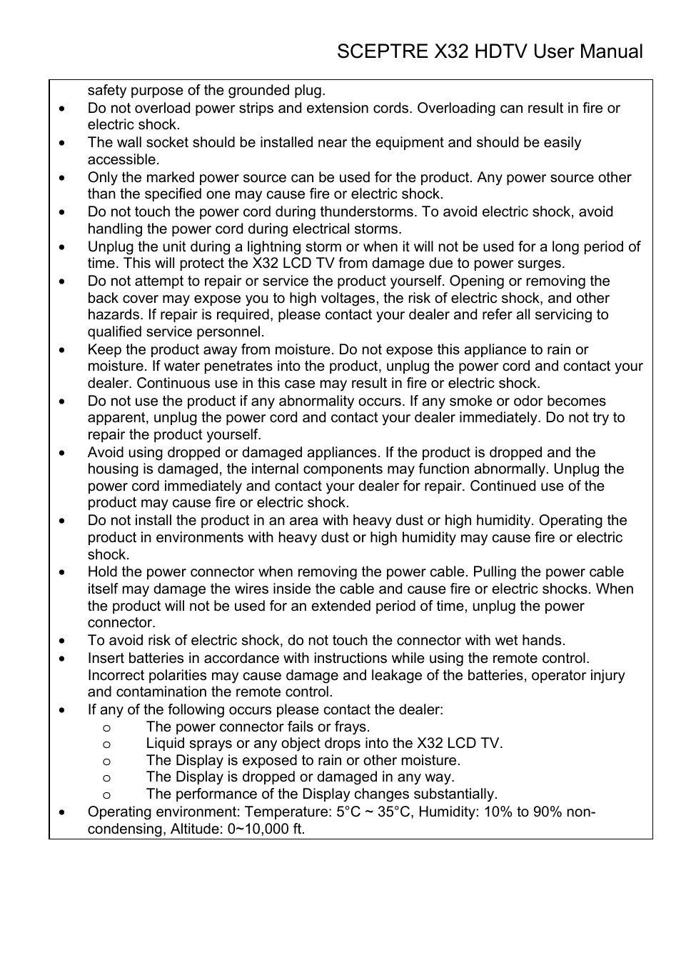 Sceptre Technologies X32 User Manual | Page 4 / 107