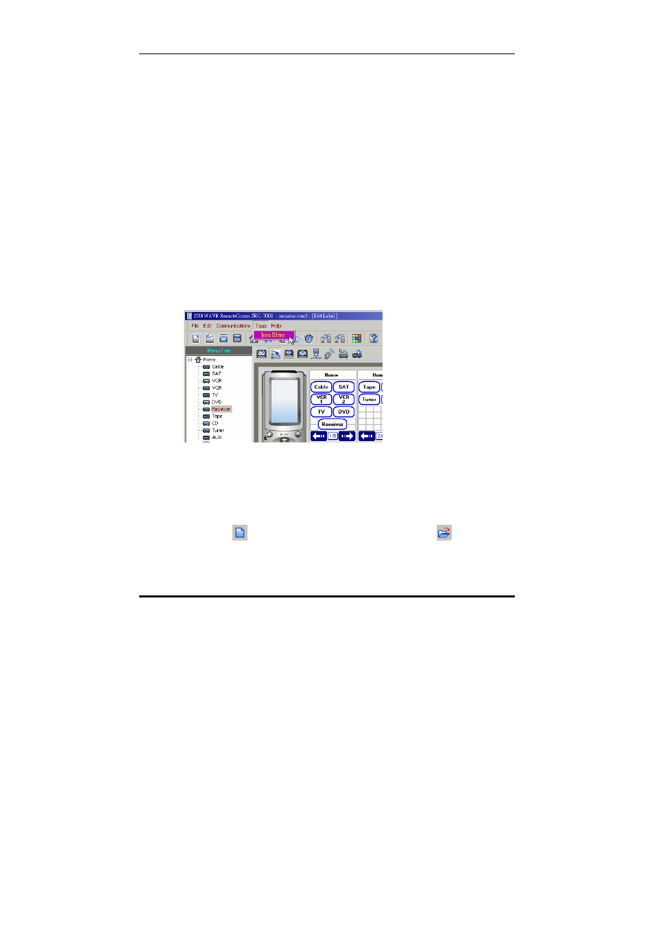 Chapter 7 icon editor software | Sunwave Tech. REMOTECOMM SRC-7000 User Manual | Page 50 / 60