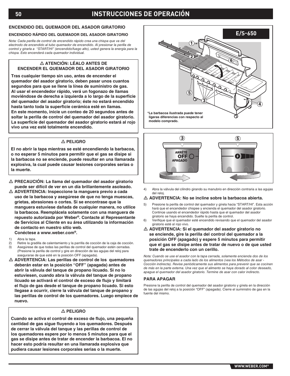 Instrucciones de operación, E/s-650 | Summit E/S-620/650 User Manual | Page 50 / 84