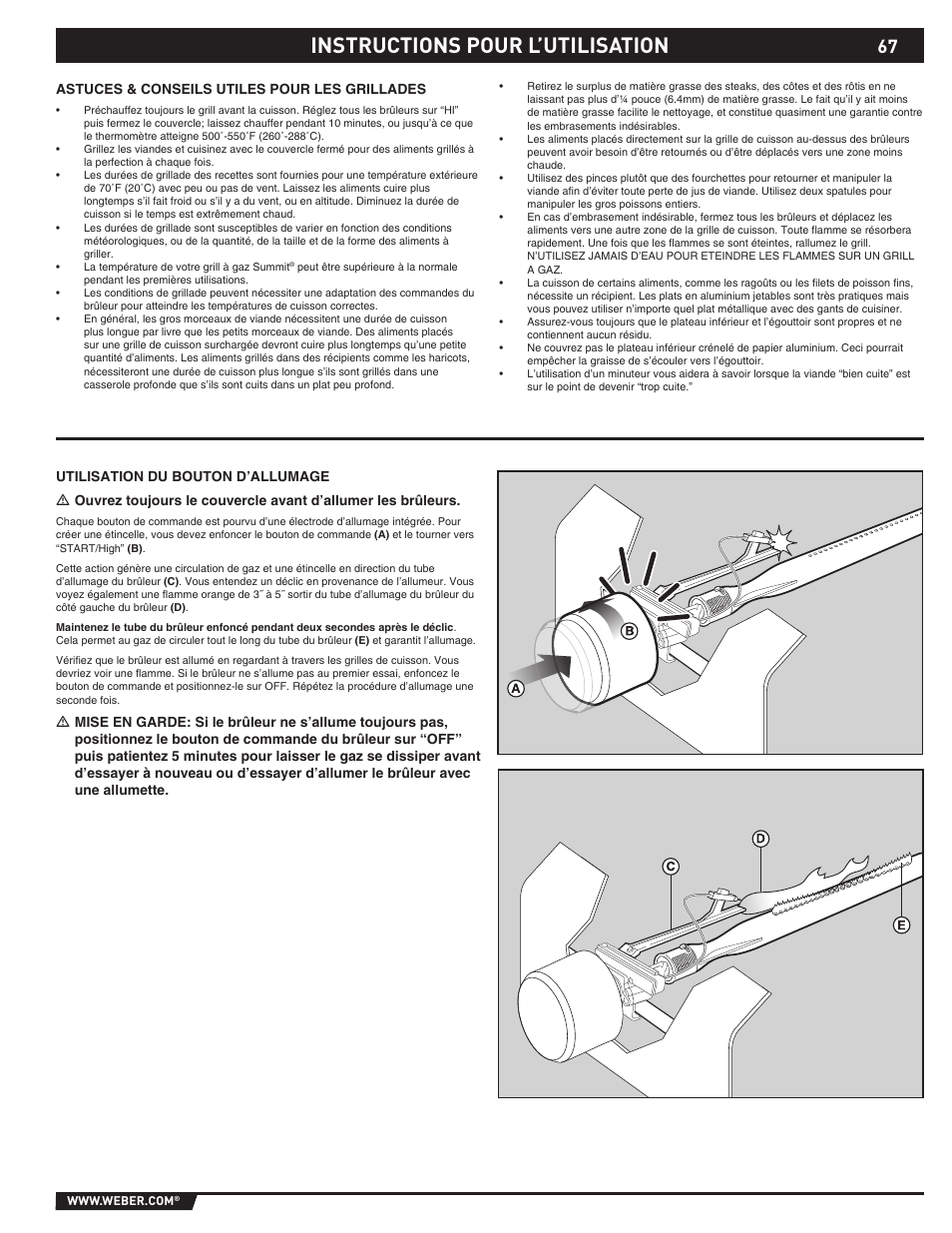 Instructions pour l’utilisation | Summit E/S-620/650 User Manual | Page 67 / 84
