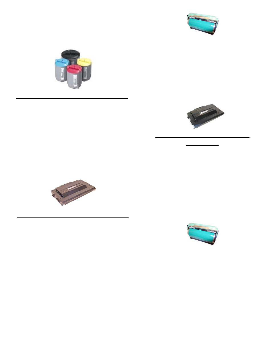 Samsung clp-300 toner cartridges, Samsung clp-500 toner cartridges, Samsung clp-510 toner/opc cartridges | Summit BROTHER HL-630 OPC User Manual | Page 30 / 46