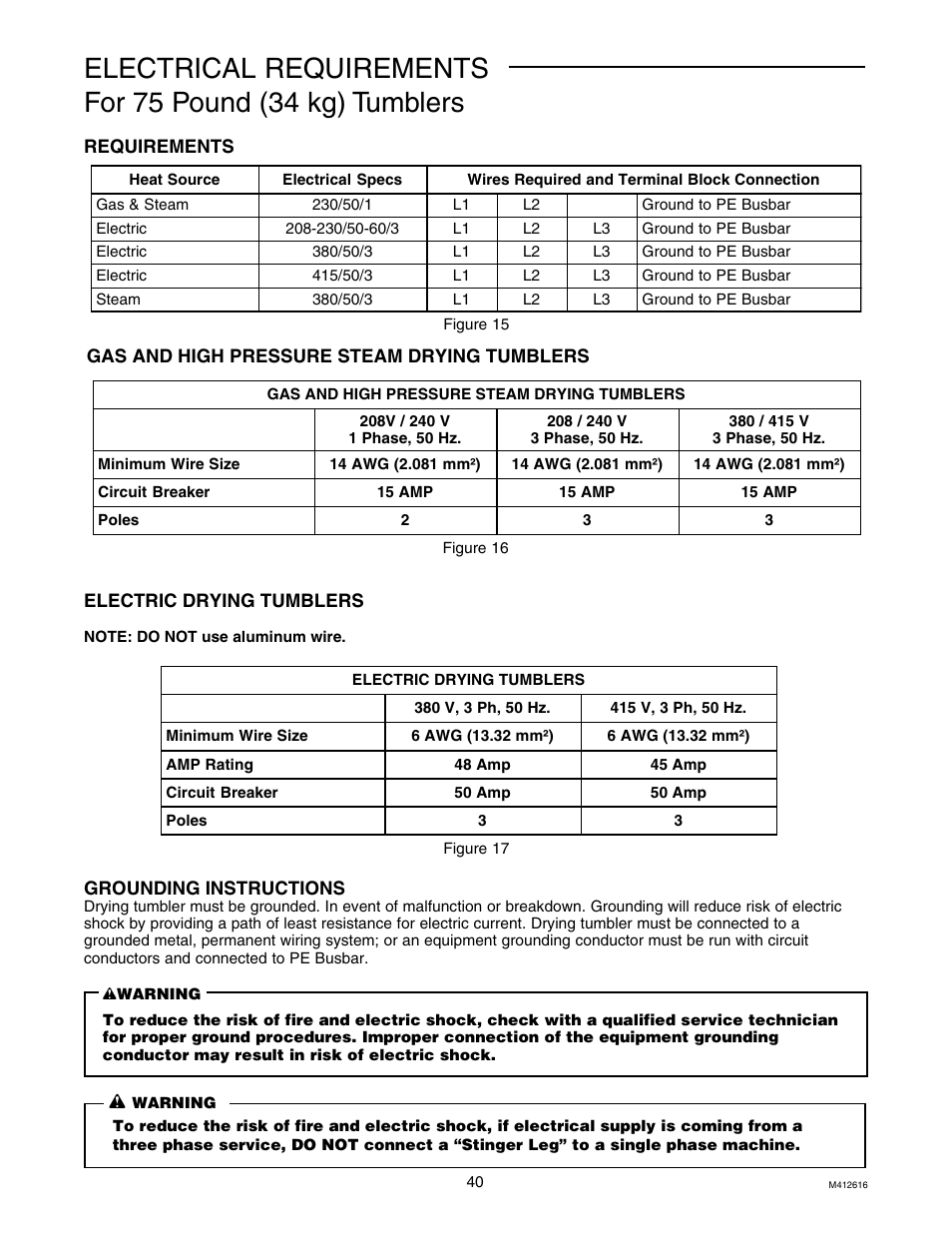 Speed Queen Drying Tumblers SCB50EG User Manual | Page 42 / 66