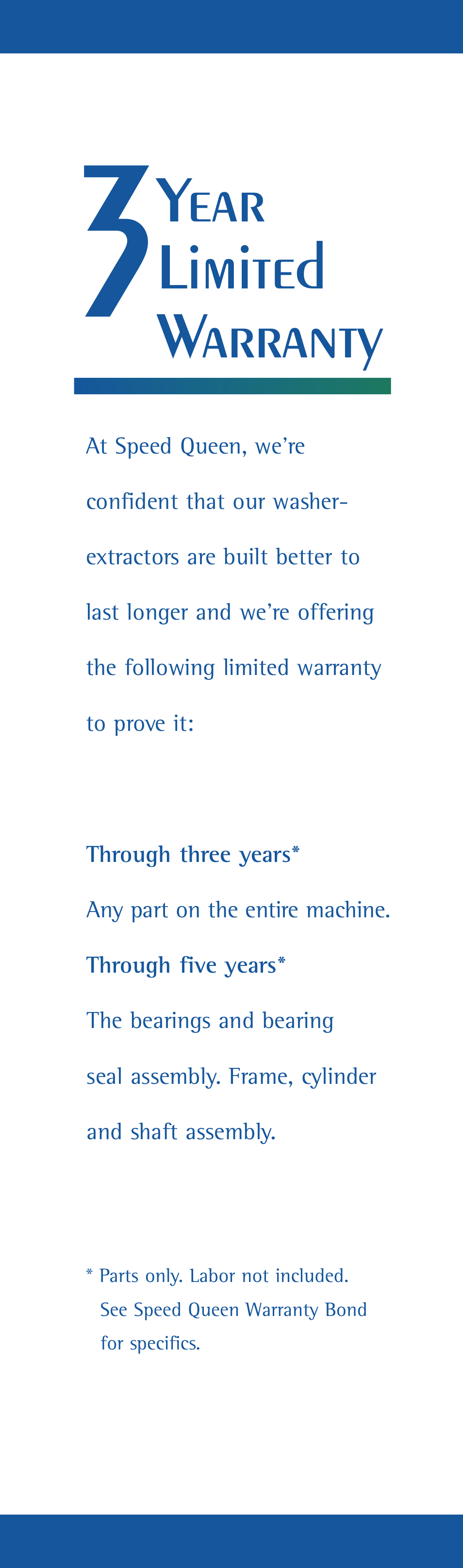 Year limited warranty | Speed Queen 60 lb User Manual | Page 5 / 6