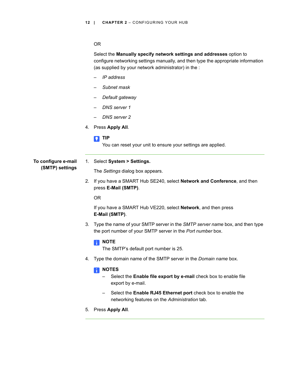 Smart Technologies SMART Hub SE240 User Manual | Page 18 / 58