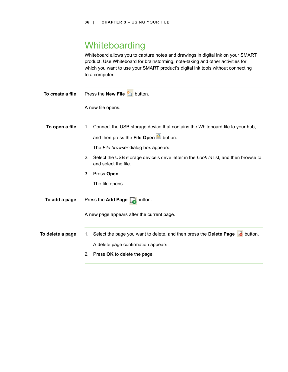 Whiteboarding | Smart Technologies SMART Hub SE240 User Manual | Page 42 / 58