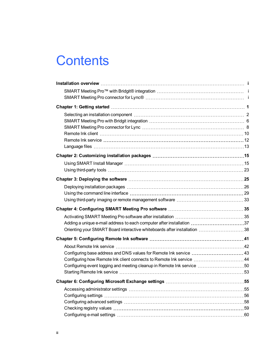 Smart Technologies SMART Meeting Pro 3.1 User Manual | Page 5 / 94
