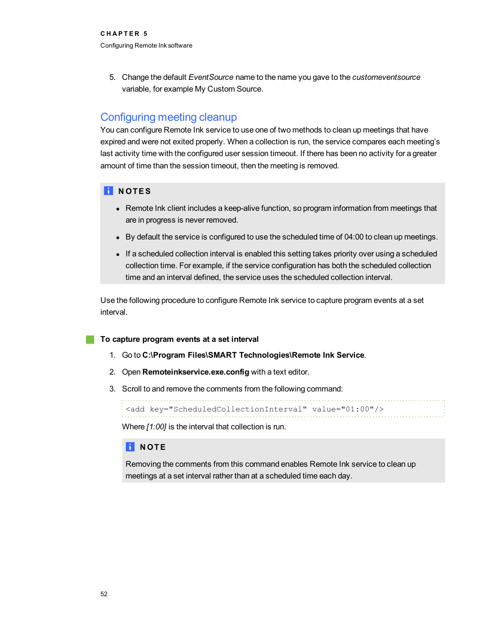 Configuring meeting cleanup | Smart Technologies SMART Meeting Pro 3.1 User Manual | Page 58 / 94
