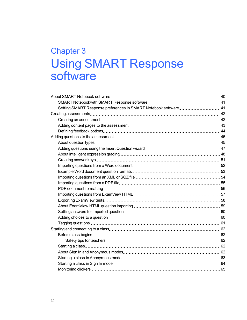 Chapter 3: using smart response software, Chapter 3 | Smart Technologies 2011 User Manual | Page 45 / 122