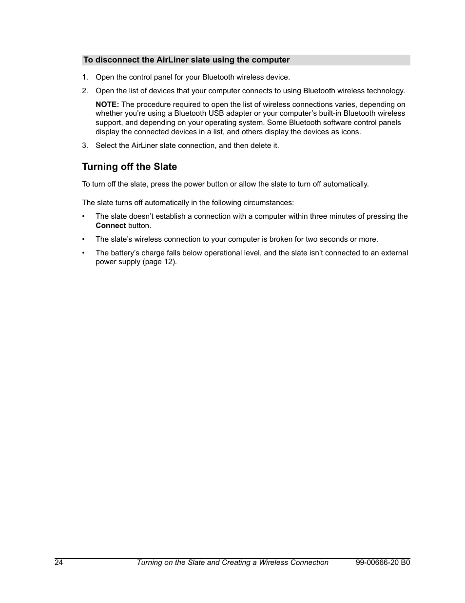 Turning off the slate | Smart Technologies AIRLINER WIRELESS SLATE WS100 User Manual | Page 32 / 84