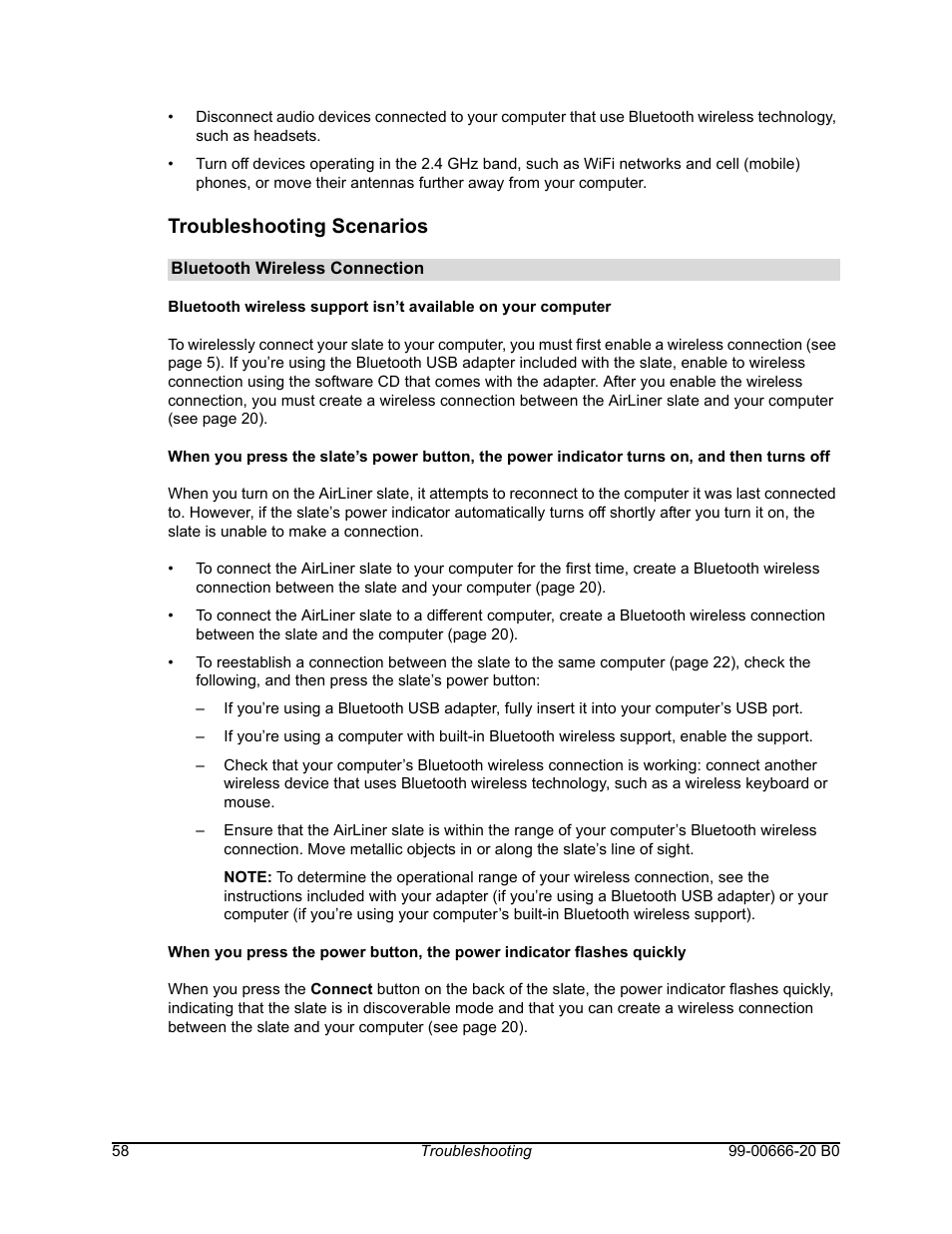 Troubleshooting scenarios | Smart Technologies AIRLINER WIRELESS SLATE WS100 User Manual | Page 66 / 84