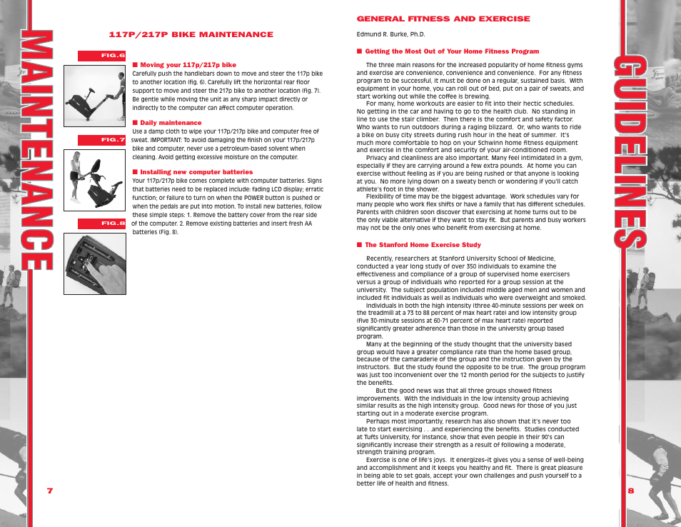 Maintenance | Schwinn 117P/217P User Manual | Page 7 / 13