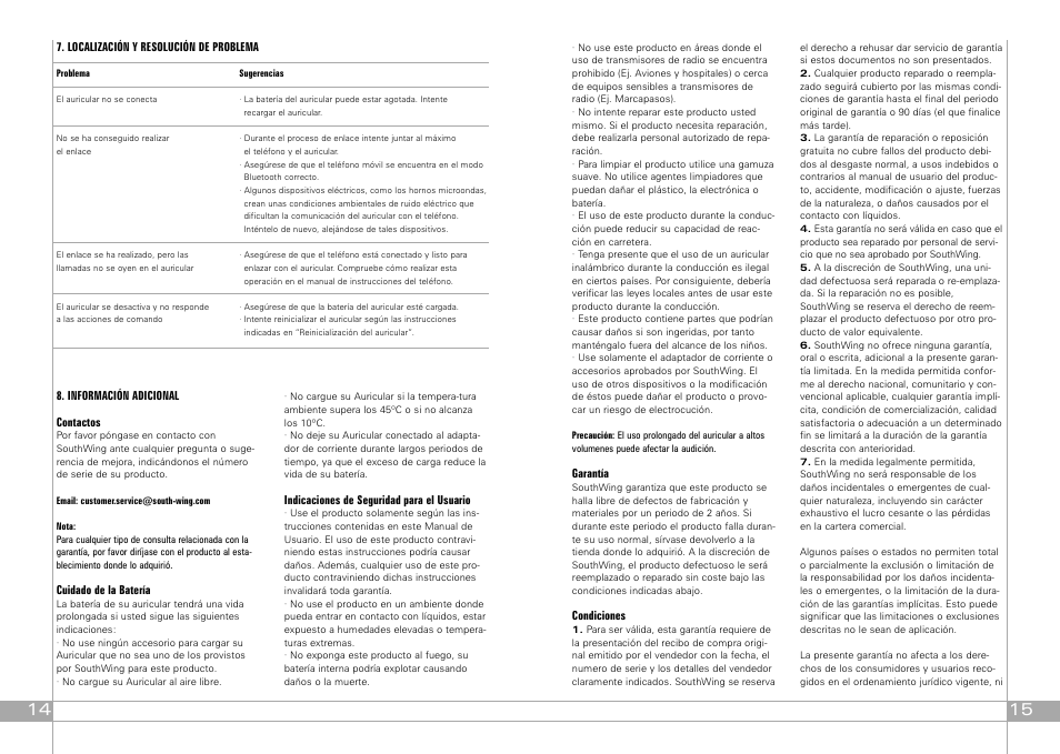 Southwing SA505 User Manual | Page 8 / 30