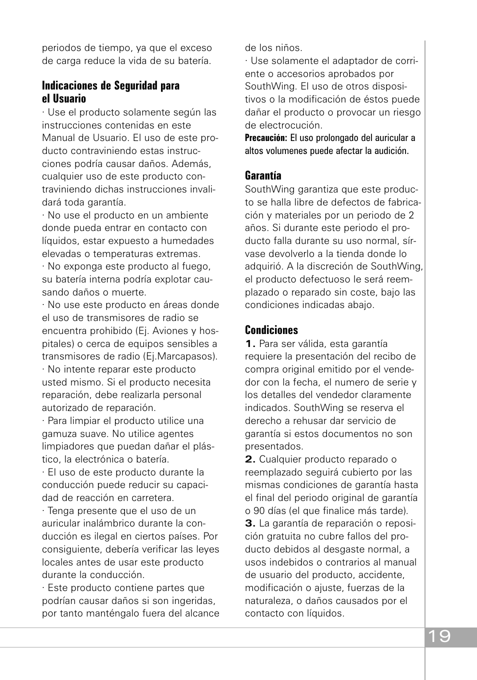 Southwing SH505 User Manual | Page 19 / 74