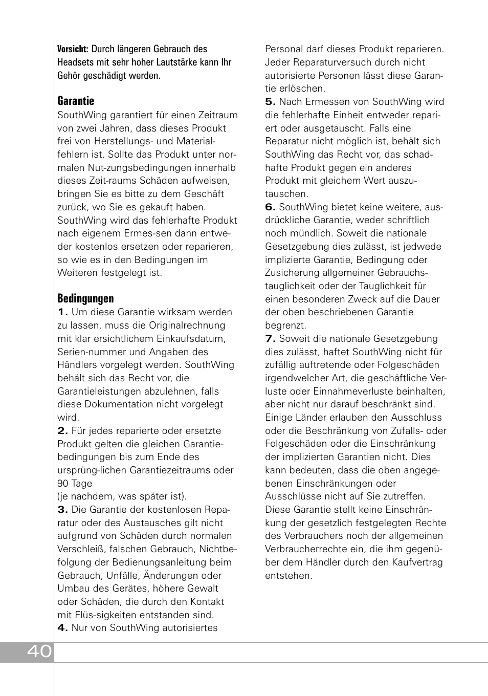 Southwing SH505 User Manual | Page 40 / 74