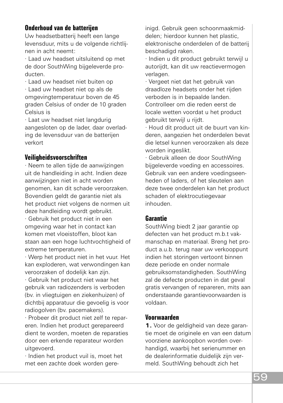 Southwing SH505 User Manual | Page 59 / 74