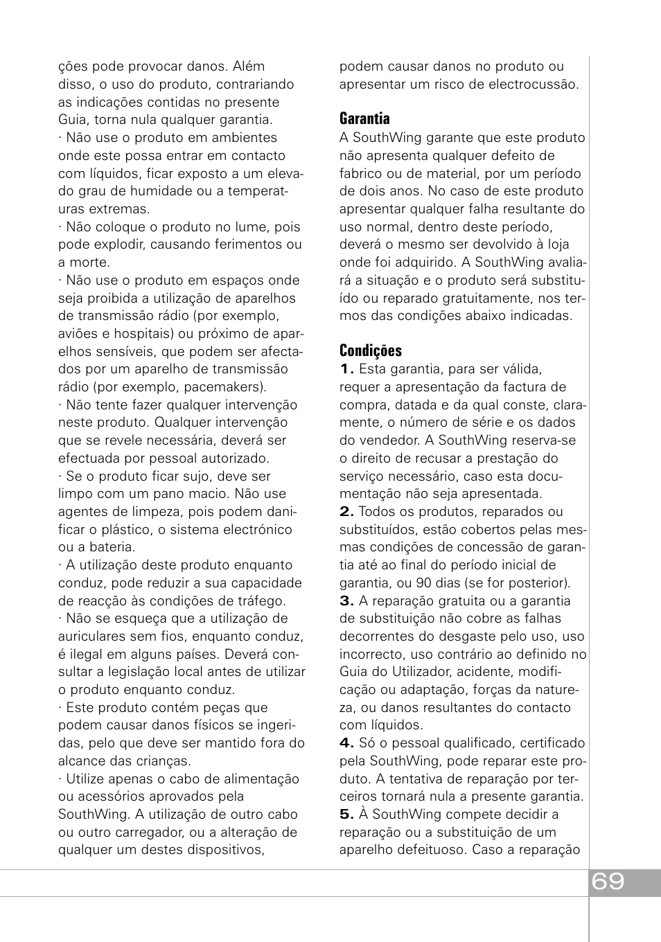 Southwing SH505 User Manual | Page 69 / 74