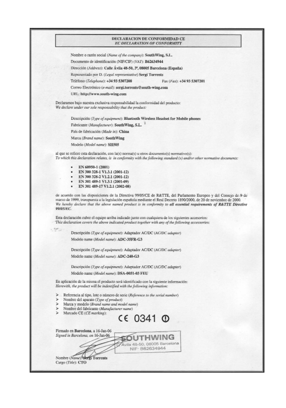 Southwing SH505 User Manual | Page 74 / 74