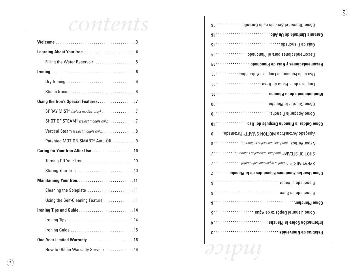 Sunbeam EURO PRESS IRON 4045 User Manual | Page 4 / 40