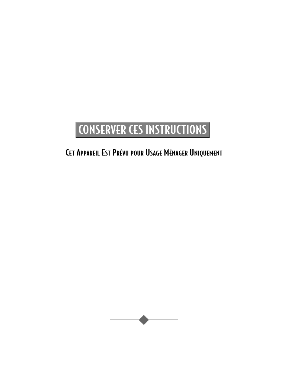 Conserver ces instructions | Sunbeam 2386 User Manual | Page 15 / 56