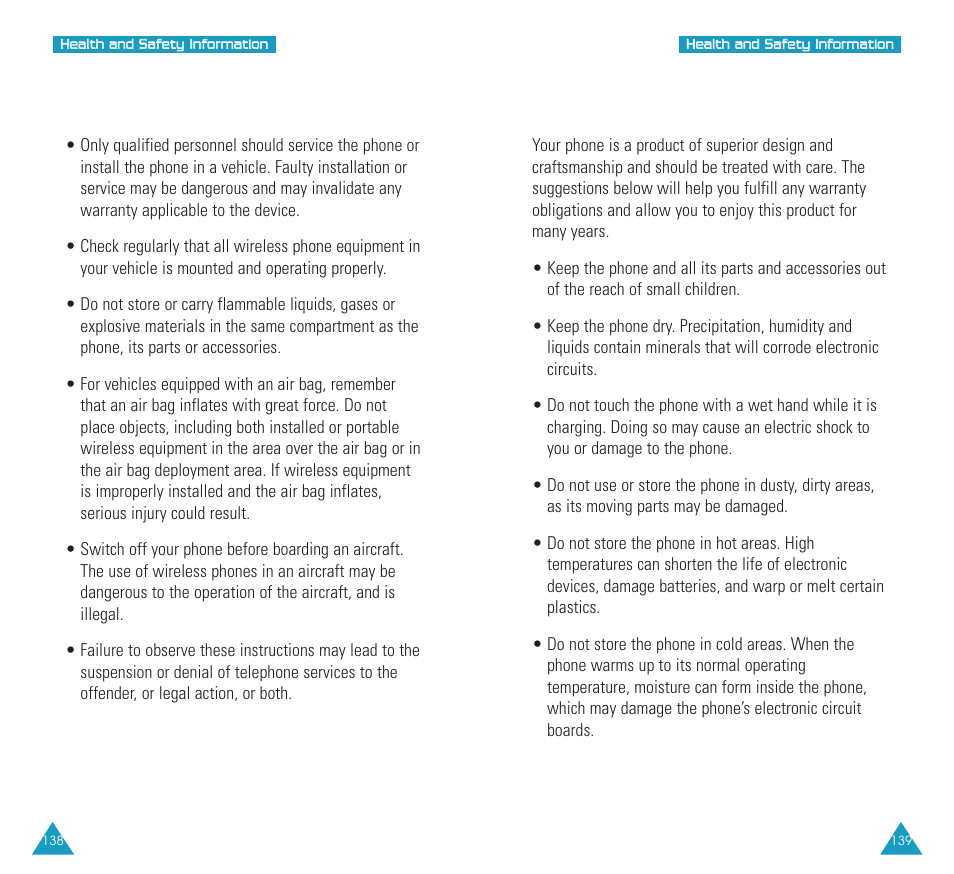 Other important safety information, Care and maintenance | Samsung SCH N391 User Manual | Page 70 / 75