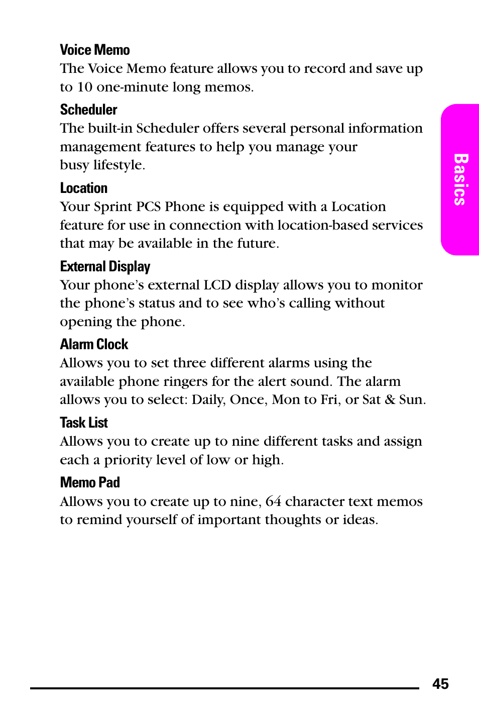 Basics | Samsung PM-A740 User Manual | Page 53 / 94