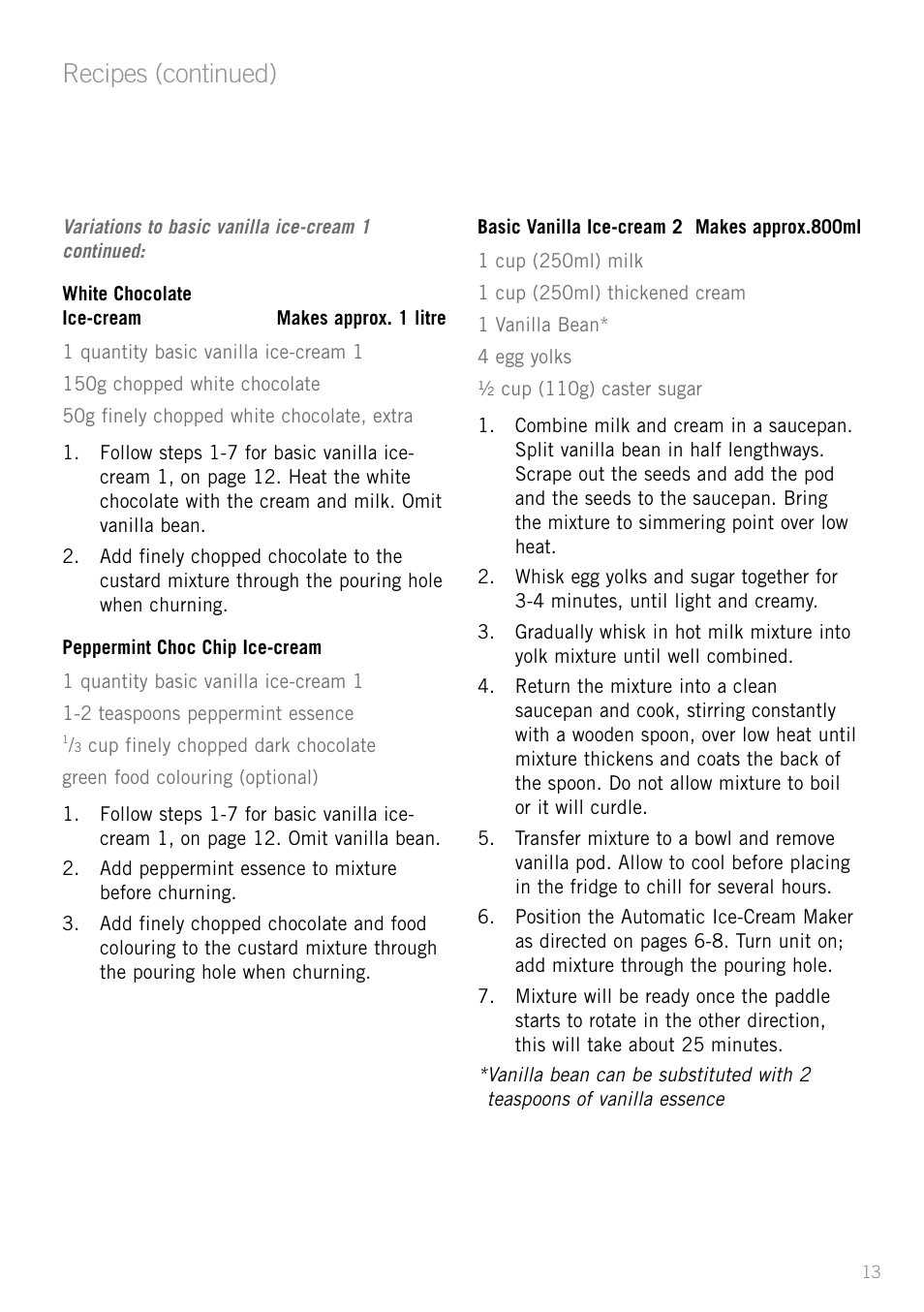 Heading, Recipes (continued) | Sunbeam GL8200 User Manual | Page 15 / 26