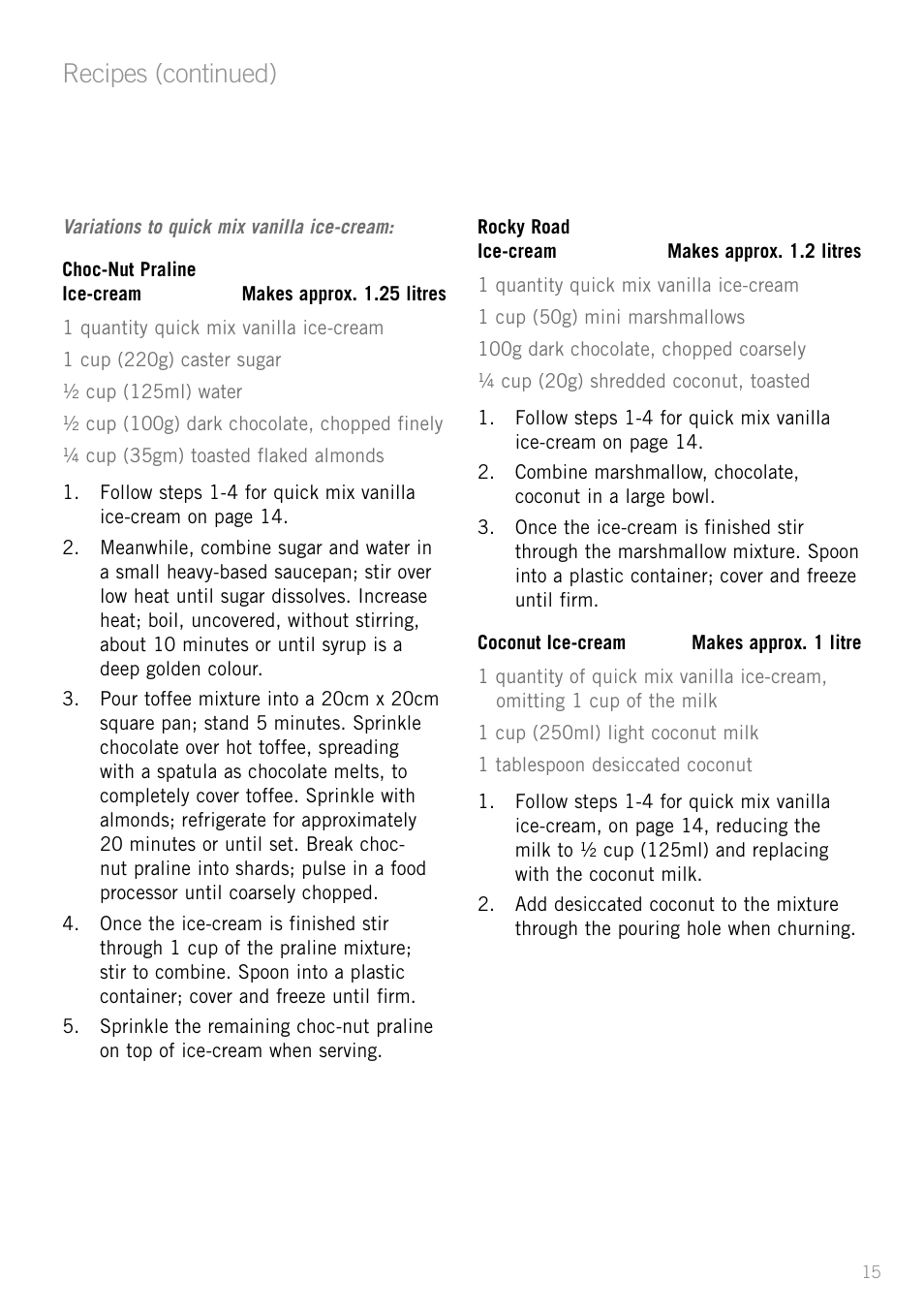 Heading, Recipes (continued) | Sunbeam GL8200 User Manual | Page 17 / 26