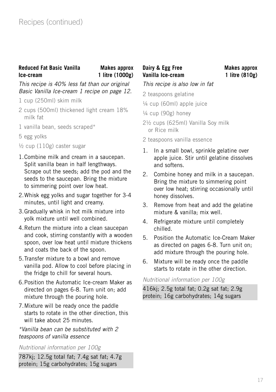 Recipes (continued) | Sunbeam GL8200 User Manual | Page 19 / 26