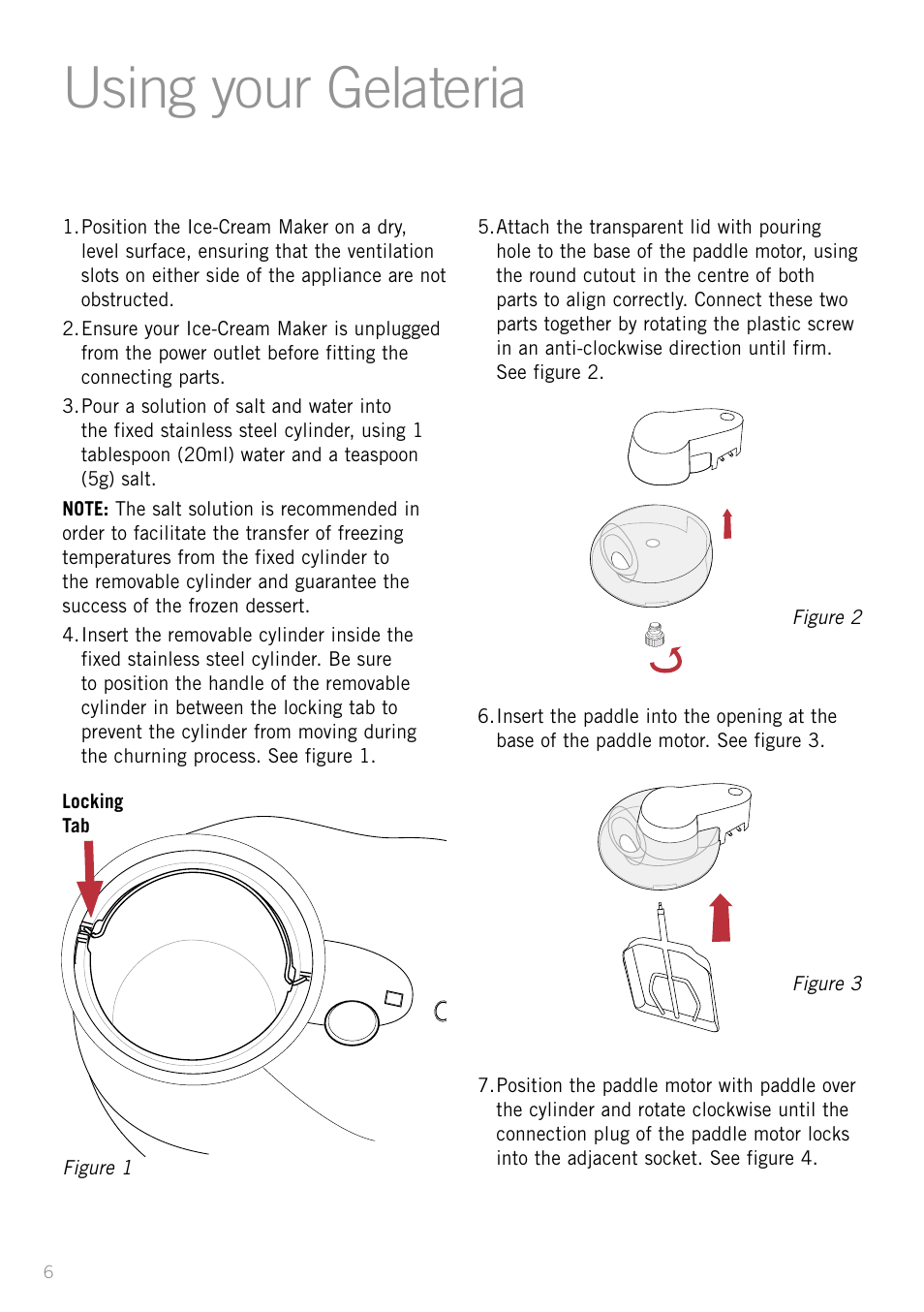 Using your gelateria, Heading using your gelateria | Sunbeam GL8200 User Manual | Page 8 / 26