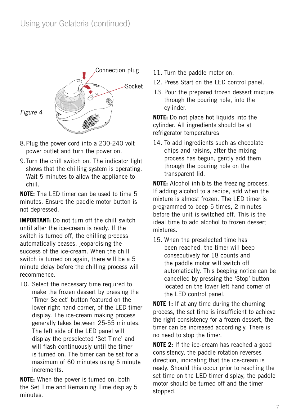 Heading, Using your gelateria (continued) | Sunbeam GL8200 User Manual | Page 9 / 26