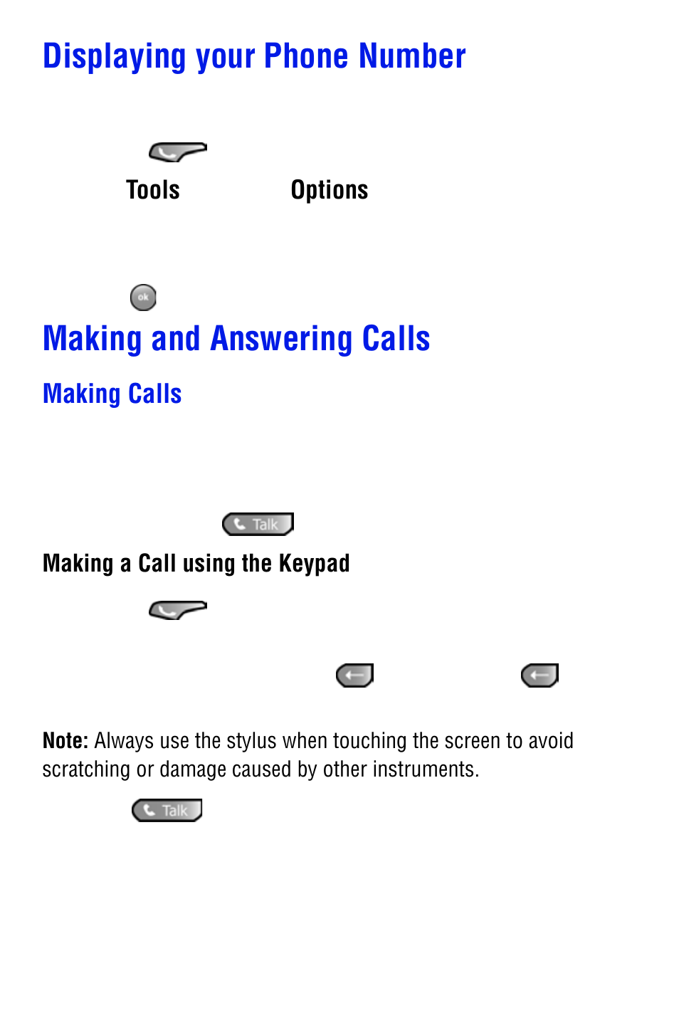 Displaying your phone number, Making and answering calls, Making calls | Samsung SPH i700 User Manual | Page 24 / 186