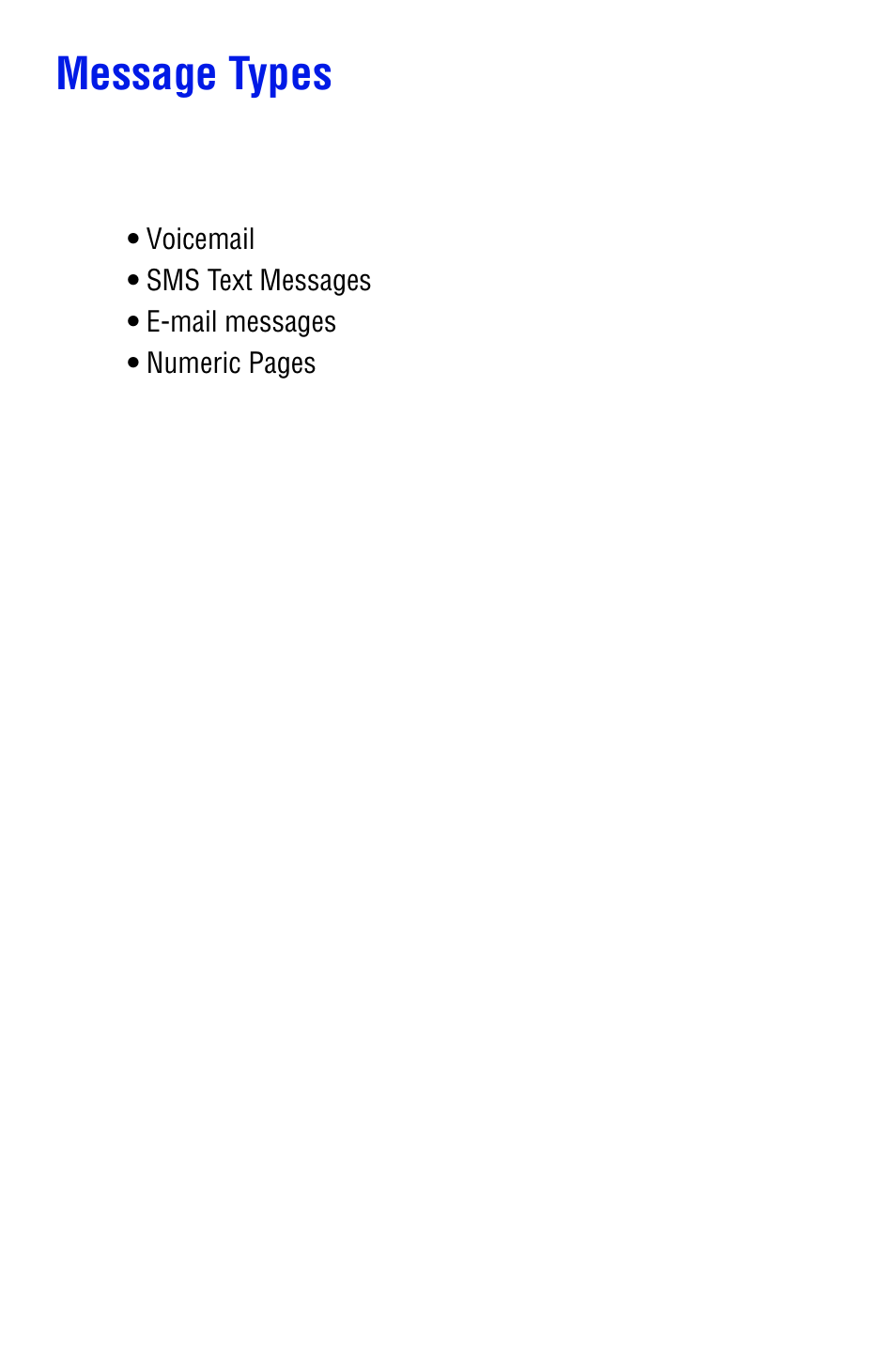 Message types | Samsung SPH i700 User Manual | Page 64 / 186