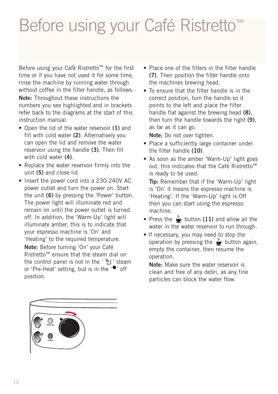 Before using your café ristretto | Sunbeam EM2300 User Manual | Page 13 / 26