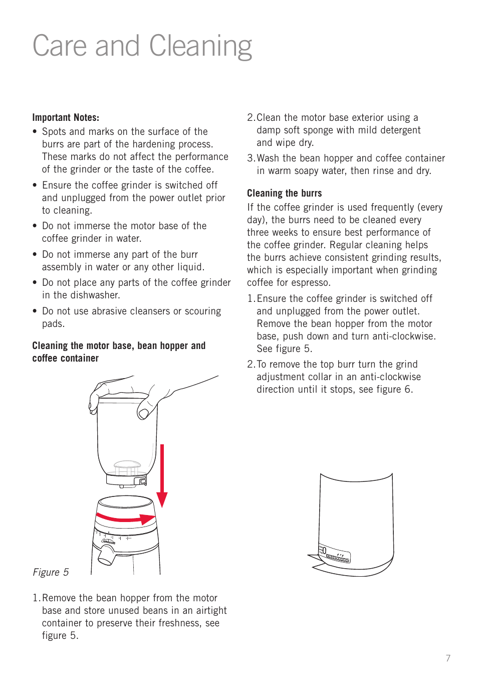 Care and cleaning, Care and cfeaning | Sunbeam EM0450 User Manual | Page 9 / 13