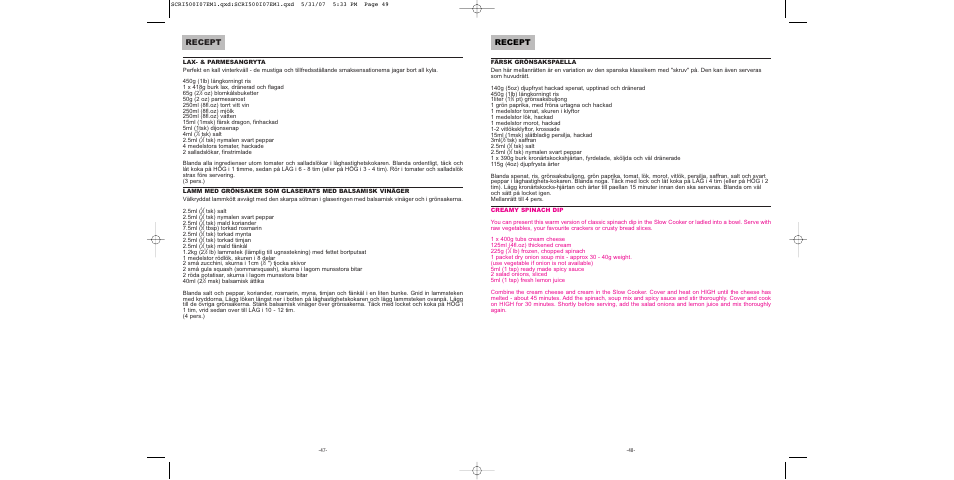 Recept | Sunbeam SCRI500-I User Manual | Page 25 / 42