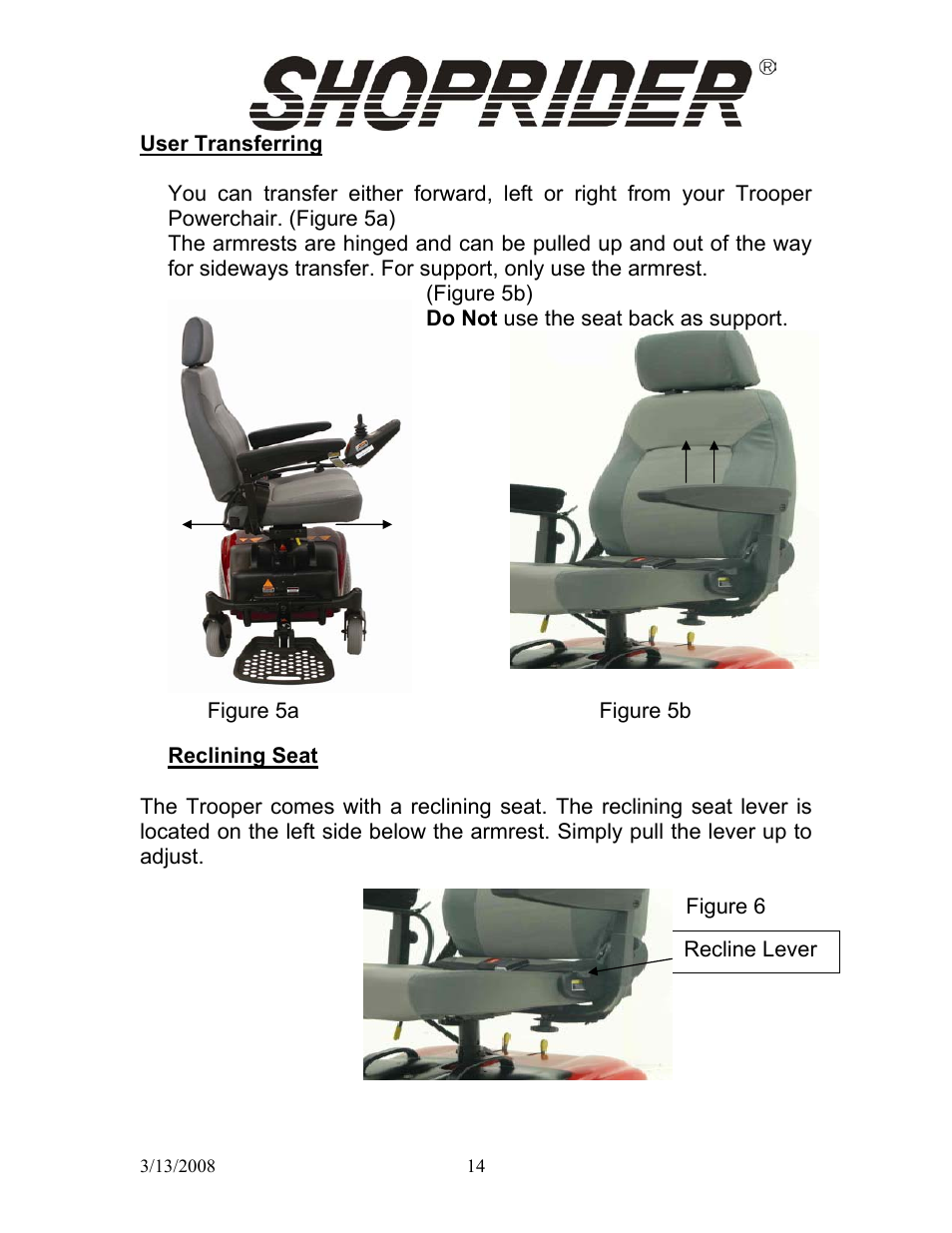 Shoprider UL8W36 User Manual | Page 13 / 24