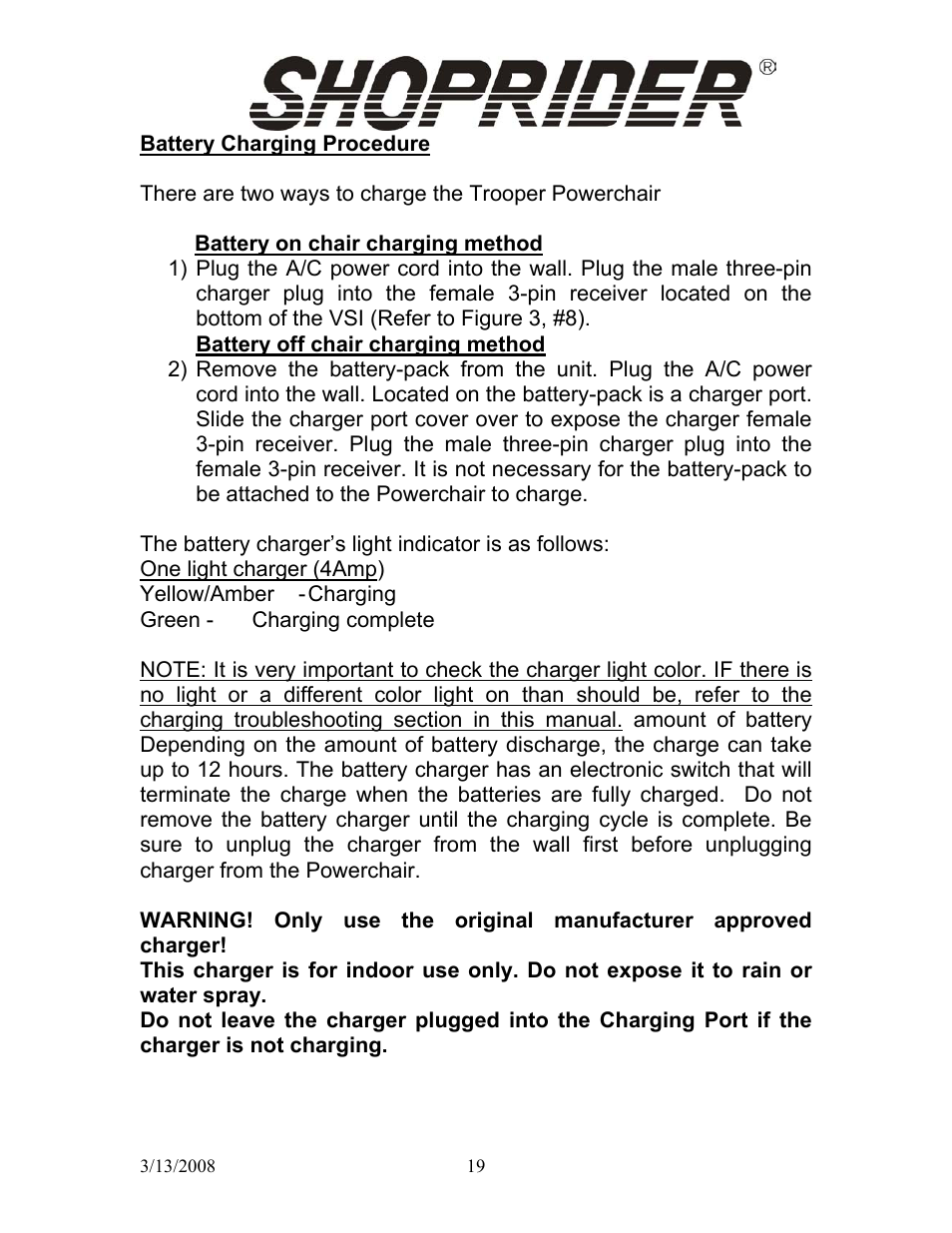 Shoprider UL8W36 User Manual | Page 18 / 24