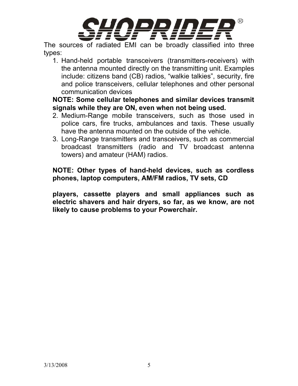 Shoprider UL8W36 User Manual | Page 5 / 24