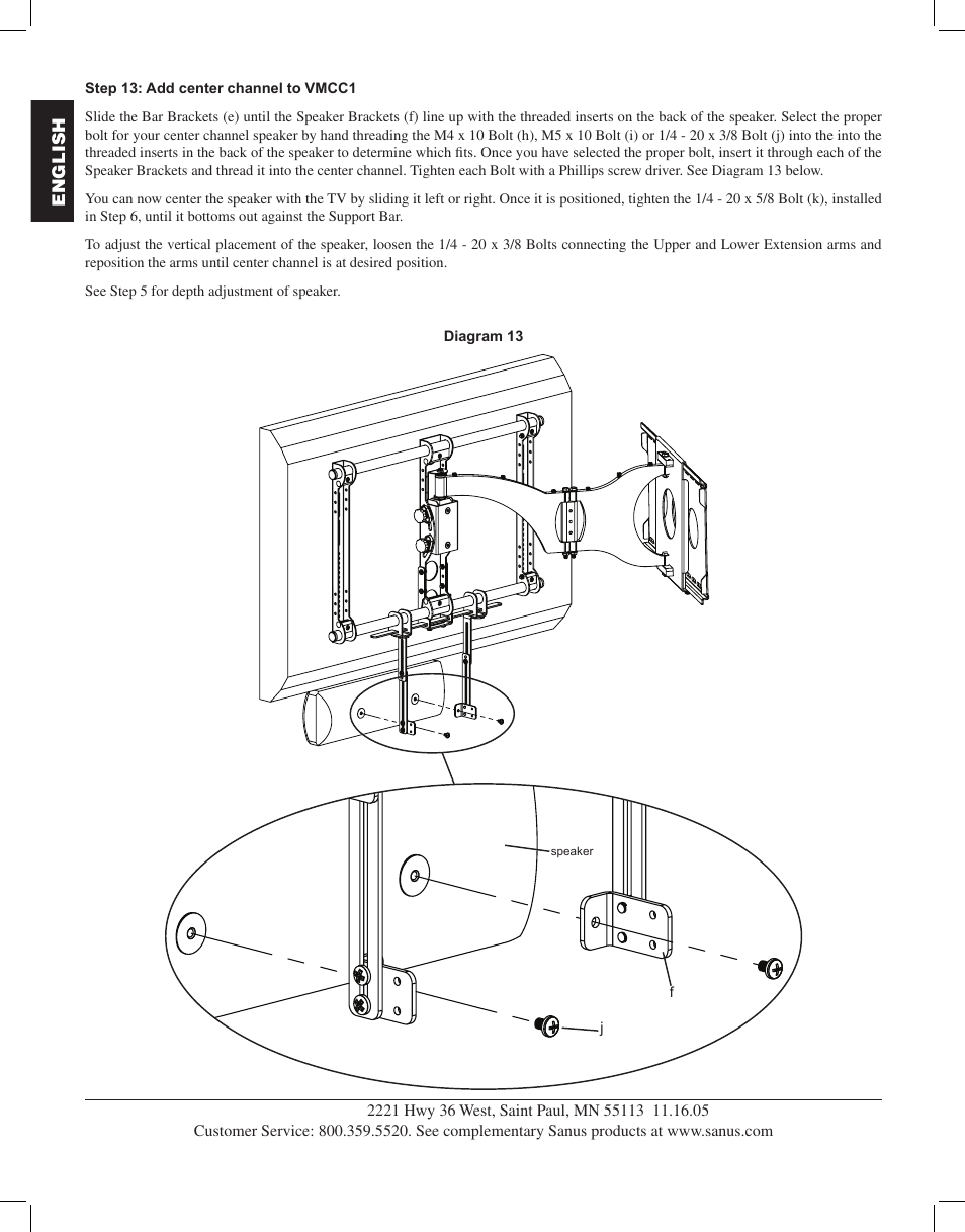 Sanus Systems VMCC1 User Manual | Page 10 / 66