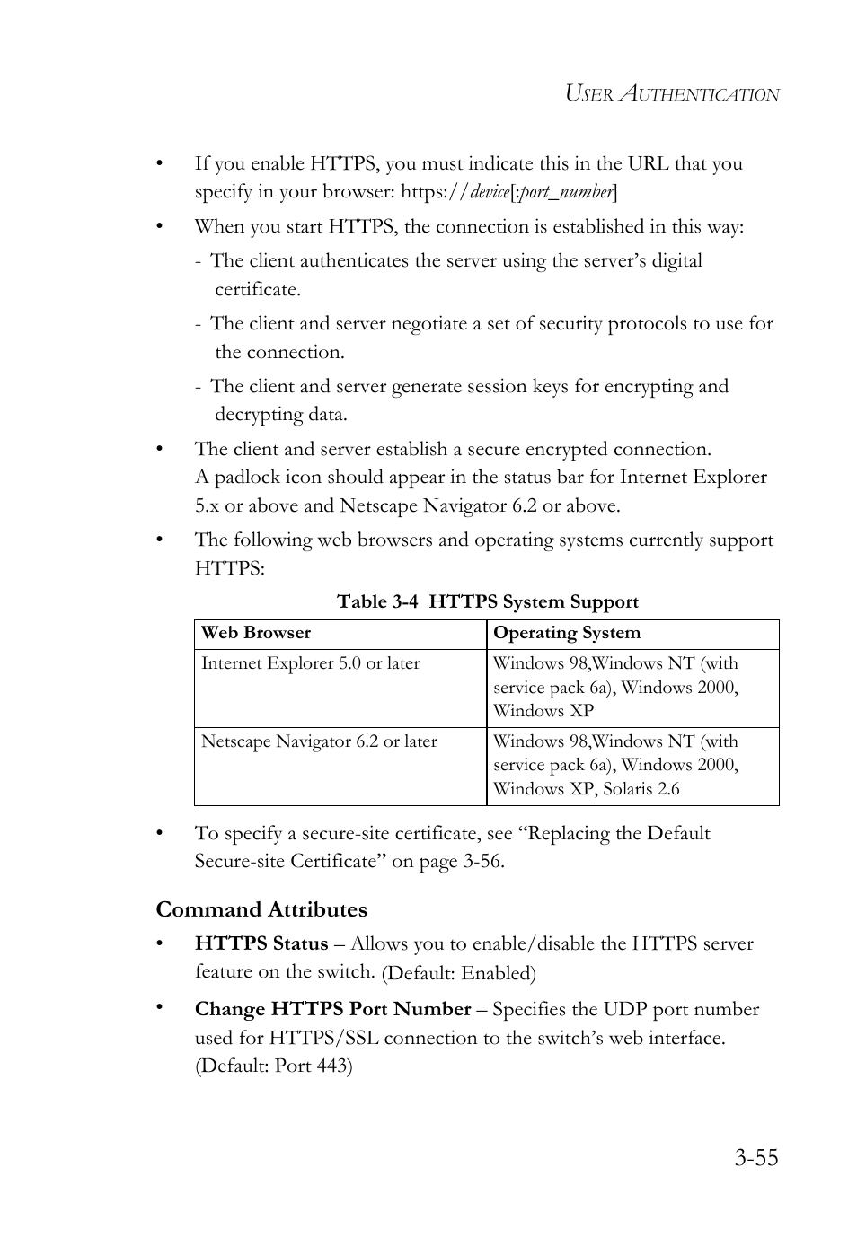 Table 3-4, Https system support -55 | SMC Networks TIGERSWITCH SMC6752AL2 User Manual | Page 103 / 516
