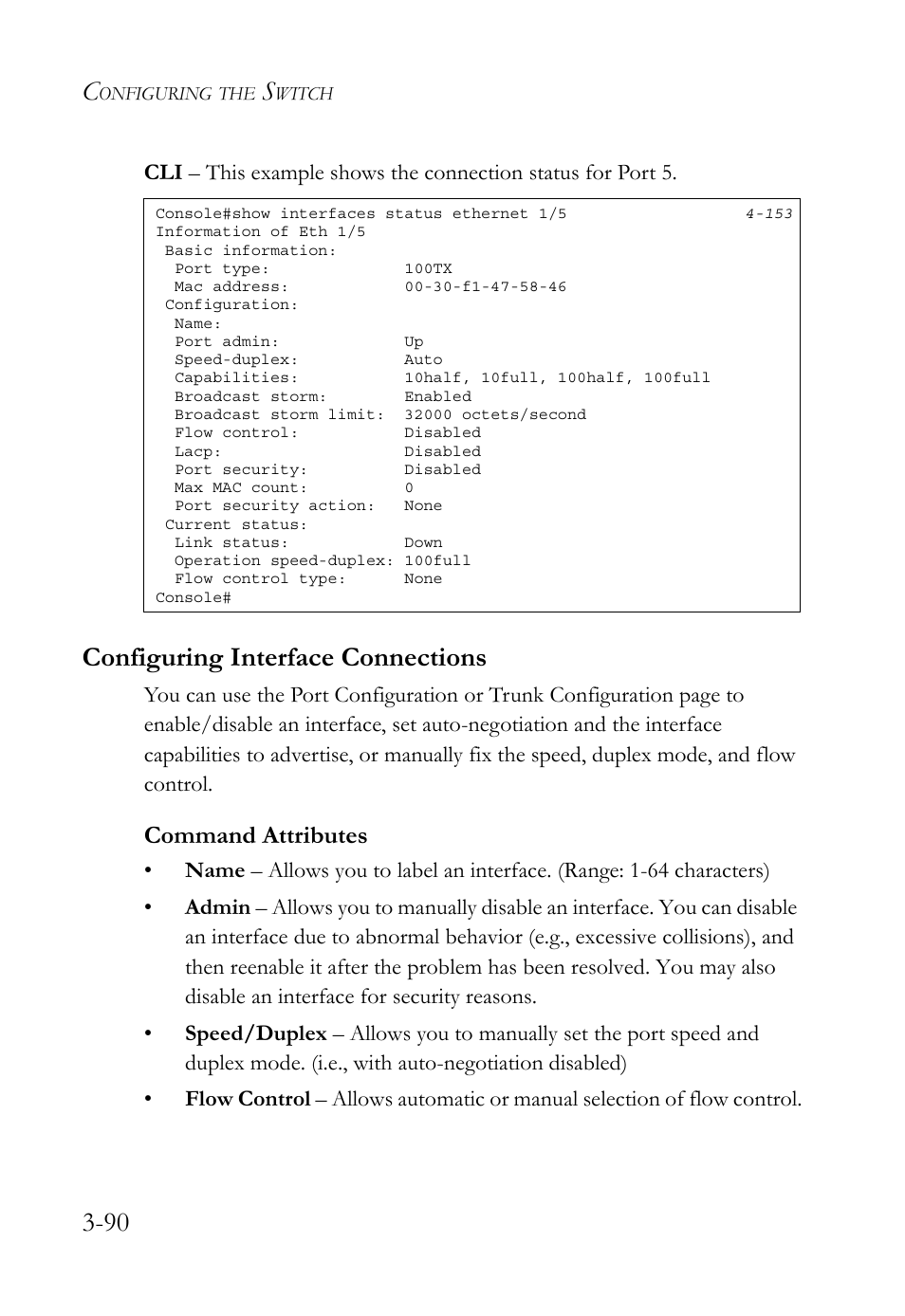 Configuring interface connections, Configuring interface connections -91 | SMC Networks TIGERSWITCH SMC6752AL2 User Manual | Page 138 / 516